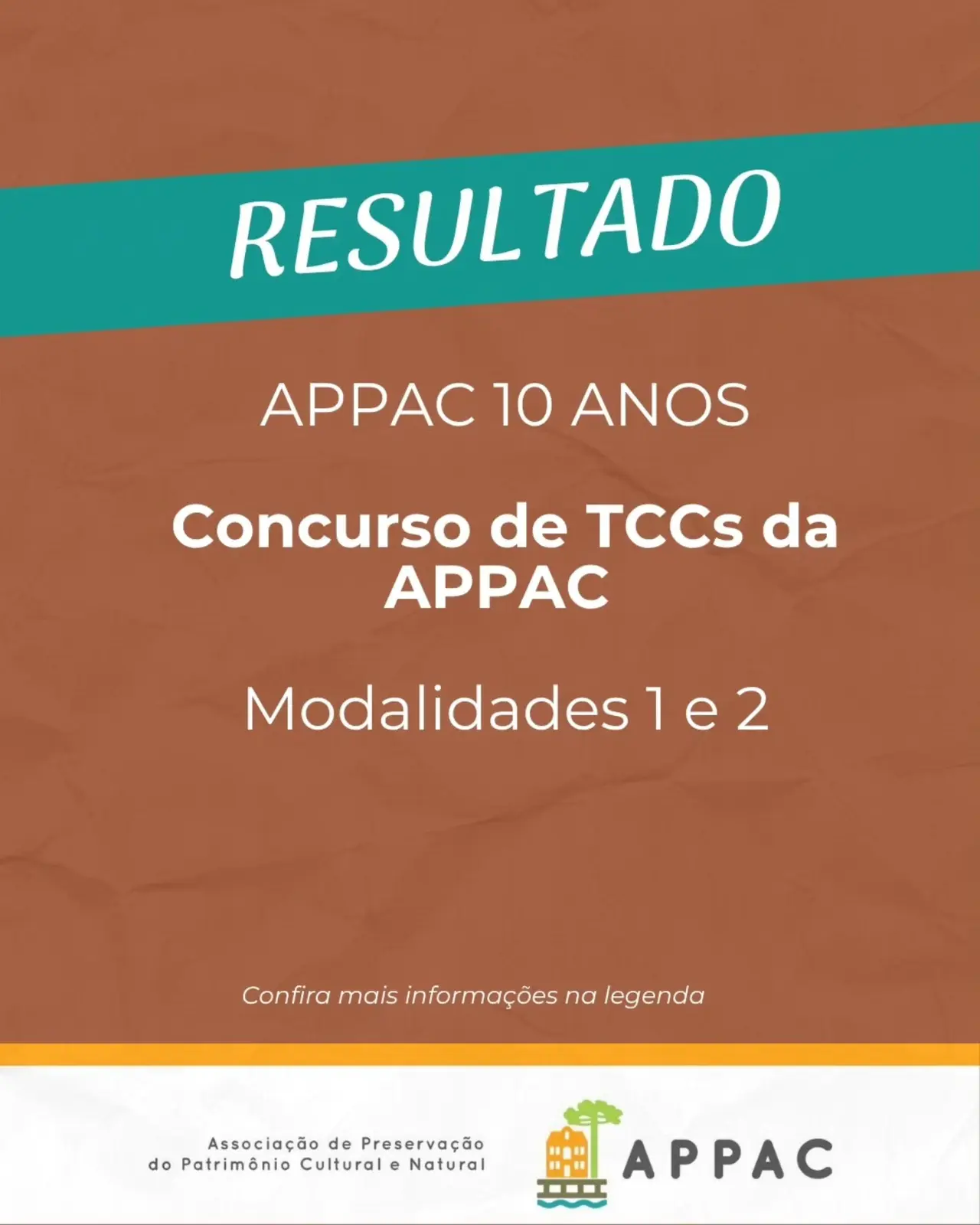 Resultado do Concurso de TCCs da APPAC 